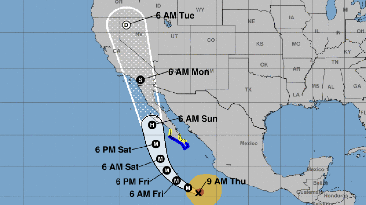Wow, a very rare tropical storm is tracking toward California. What to know.