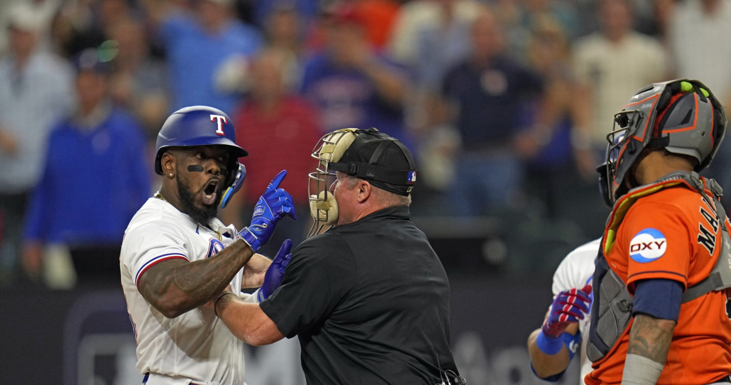 Rangers’ Adolis Garcia Says HBP Not ‘The Correct Way’ for Astros to React to HR
