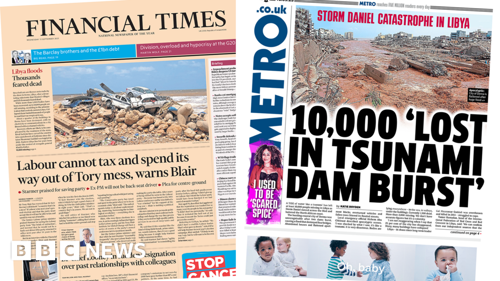 Newspaper headlines: ‘Beyond comprehension’ as 10,000 missing in Libya