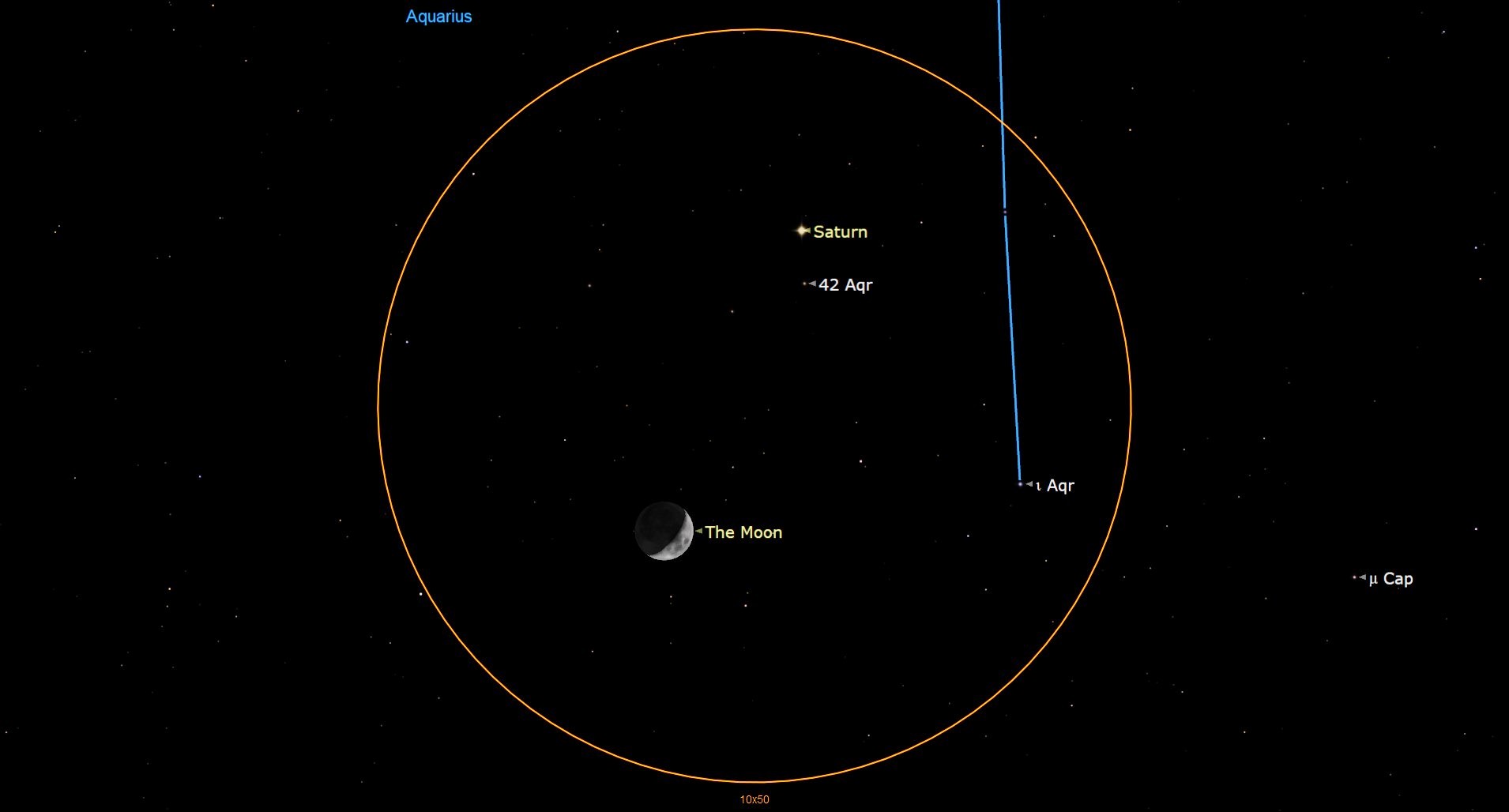 See the 5-day-old crescent moon have a holiday meet-up with Saturn tonight