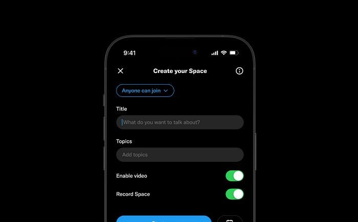 X Previews Video Option for Spaces Broadcasts